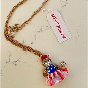 Betsey Johnson red, white and blue necklace